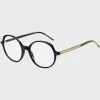 MULHER HUGO BOSS Óculos>Armações óticas Em Acetato Preto Com Detalhes Dourados
