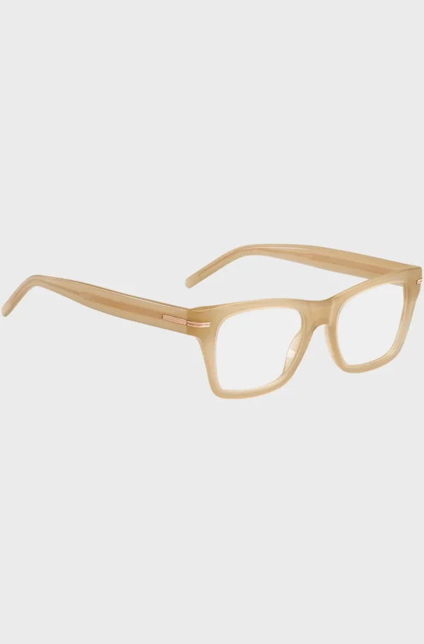 MULHER HUGO BOSS Óculos>Armação ótica Em Acetato Com Detalhe Em Tom Dourado Característico