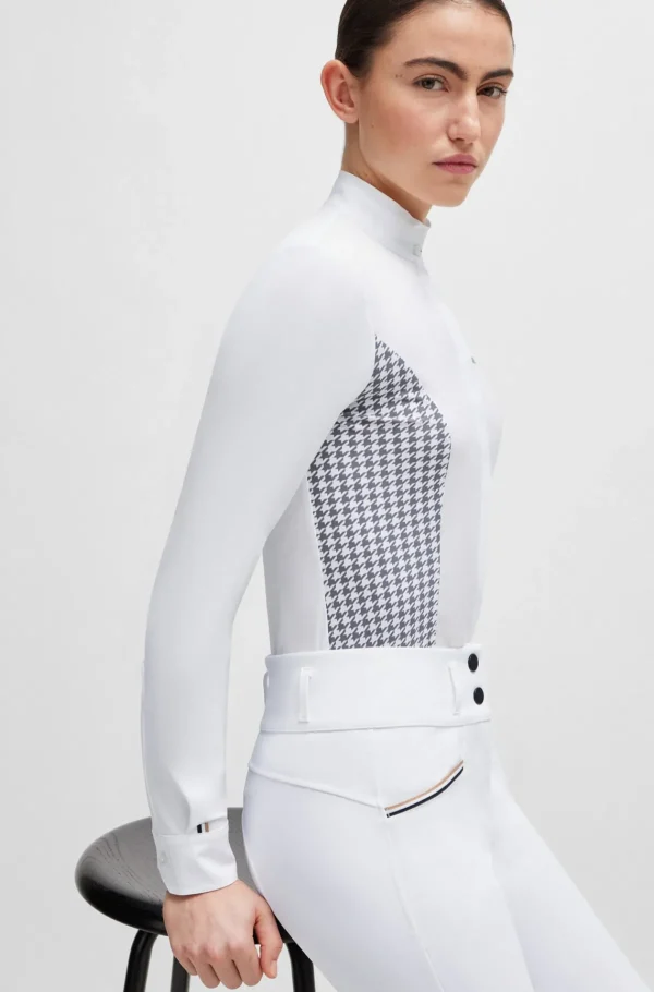 MULHER HUGO BOSS Roupa De Equitação>Blusa De Espetáculo Equestre Com Inserções De Pata De Galo