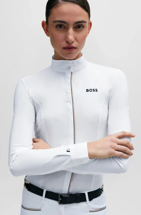 MULHER HUGO BOSS Blusas>Blusa De Espetáculo Equestre Com Vivos De Riscas De Assinatura