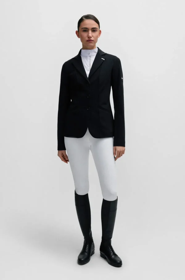 MULHER HUGO BOSS Blusas>Blusa De Espetáculo Equestre Com Meio Em Algodão Elástico
