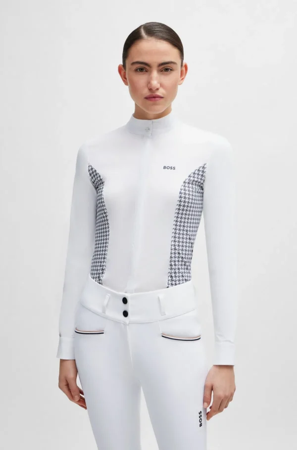 MULHER HUGO BOSS Roupa De Equitação>Blusa De Espetáculo Equestre Com Inserções De Pata De Galo