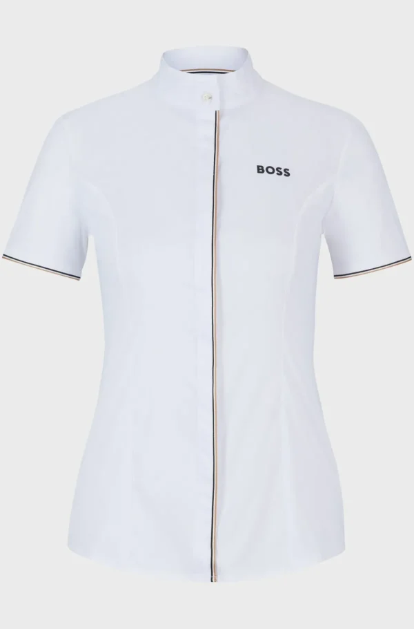 MULHER HUGO BOSS Blusas>Blusa De Espetáculo Equestre Com Meio Em Algodão Elástico