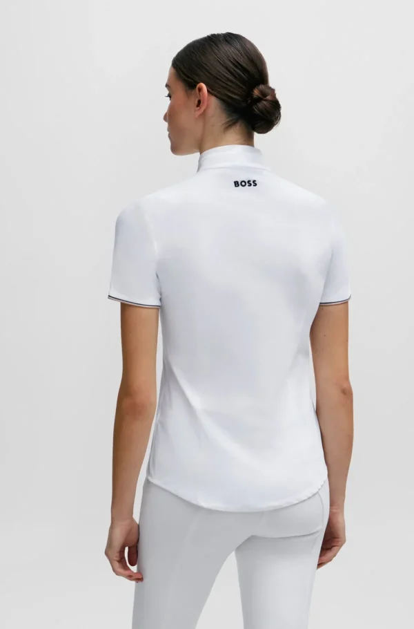 MULHER HUGO BOSS Blusas>Blusa De Espetáculo Equestre Com Meio Em Algodão Elástico