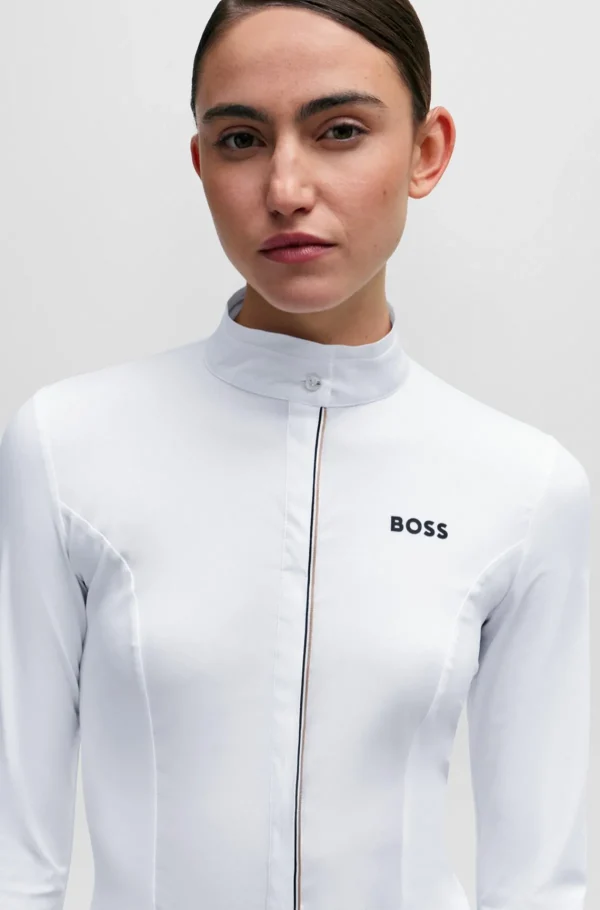 MULHER HUGO BOSS Blusas>Blusa De Espetáculo Equestre Com Vivos De Riscas De Assinatura
