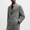 HUGO BOSS Sobretudos E Parkas>Blusão De Ajuste Regular Em Mistura De Lã