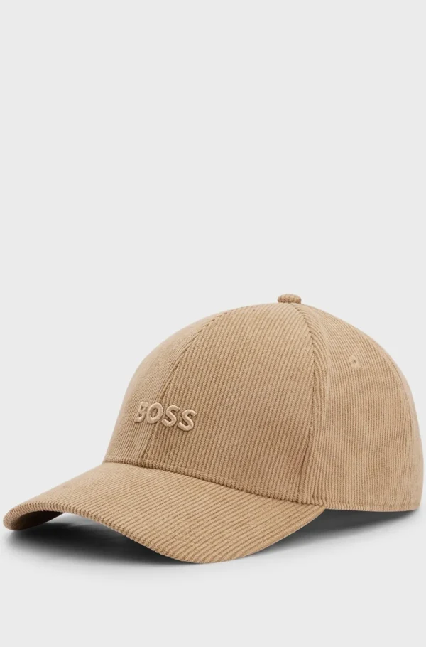 HUGO BOSS Bonés E Gorros>Boné Bordado Com Logótipo Em Bombazina Para Bebé