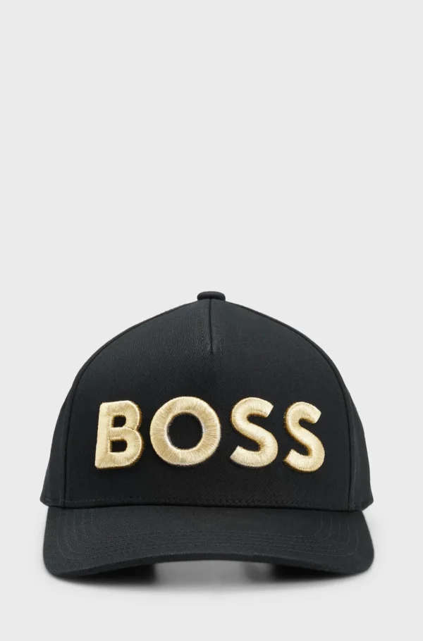 HUGO BOSS Bonés E Gorros>Boné Em Sarja De Algodão Com O Logótipo 3D Bordado