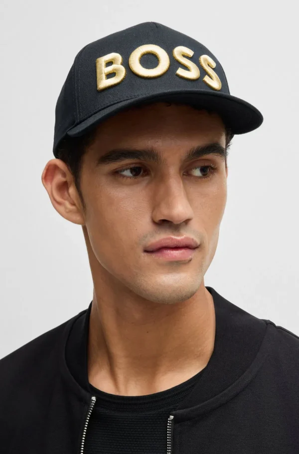 HUGO BOSS Bonés E Gorros>Boné Em Sarja De Algodão Com O Logótipo 3D Bordado