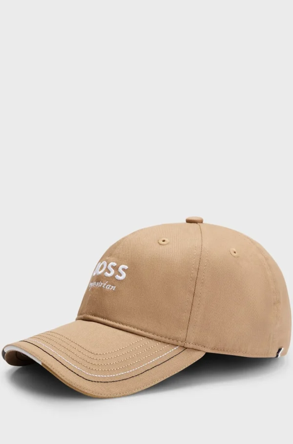 MULHER HUGO BOSS Bonés>Boné Equestre Com Logótipo Bordado Com Alça De Pele