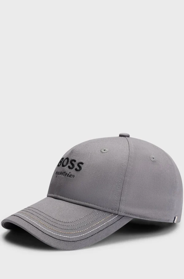 MULHER HUGO BOSS Bonés>Boné Equestre Com Logótipo Bordado Com Alça De Pele