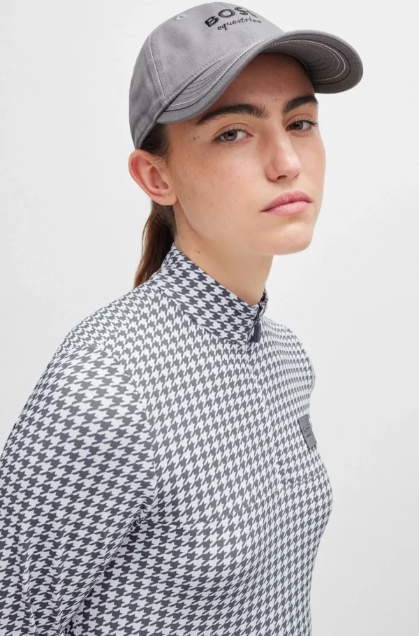 MULHER HUGO BOSS Bonés>Boné Equestre Com Logótipo Bordado Com Alça De Pele