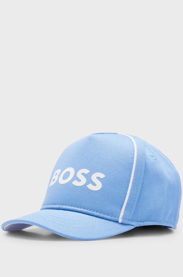 Crianças HUGO BOSS Chapéus E Cachecóis>Boné Para Criança Em Sarja De Algodão Com Logótipo Contrastante E Vivos