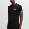 HUGO BOSS Ténis E Padel | T-Shirts>BOSS X Matteo Berrettini T-shirt Em Tecido Waffle Com Motivo De Riscas De Assinatura