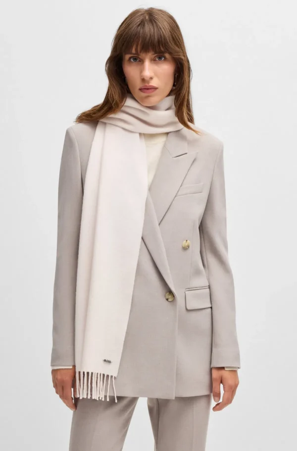 MULHER HUGO BOSS Lenços>Cachecol Italiano Em Sarja De Lã