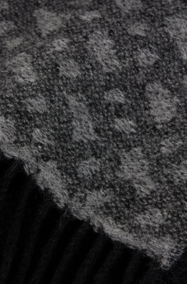 HUGO BOSS Lenços>Cachecol Reversível Em Jacquard De Mistura De Lã
