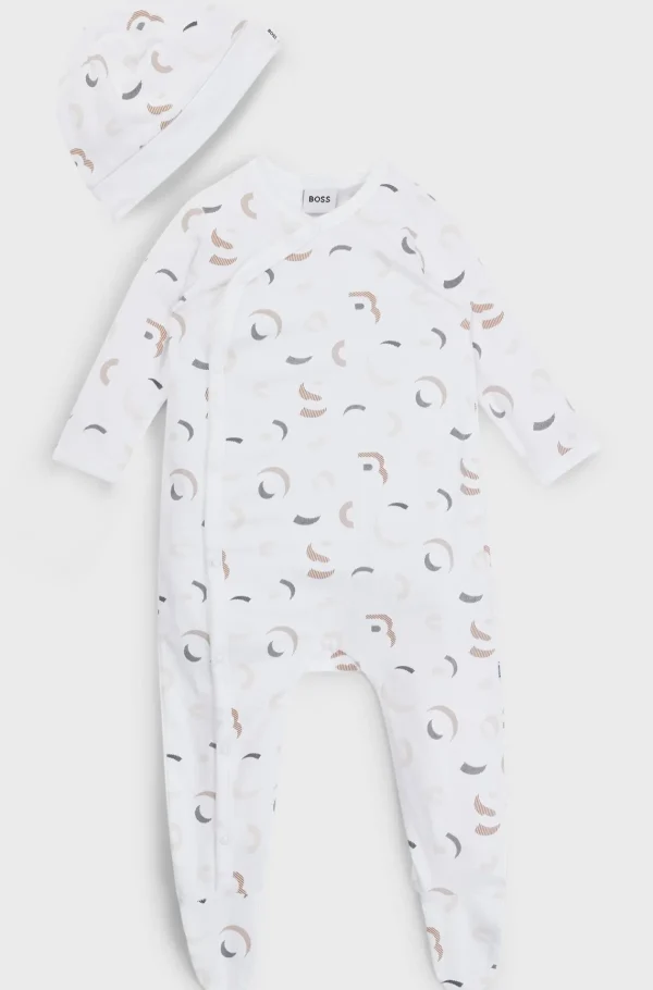 Crianças HUGO BOSS Partes De Cima Para Rapaz>Caixa De Presente Com Pijama E Gorro Para Bebé
