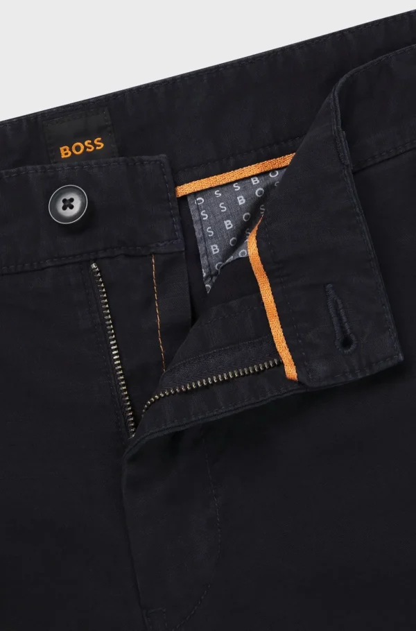 HUGO BOSS Calças E Calções>Calças Cargo Em Sarja De Algodão Elástica