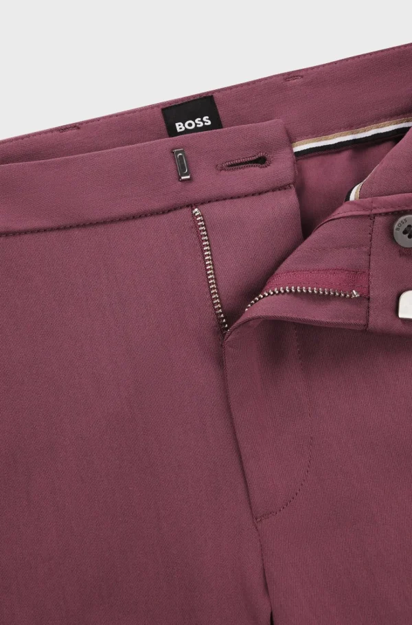 HUGO BOSS Calças E Calções>Calças Com Ajuste Slim Em Mistura De Algodão Elástico