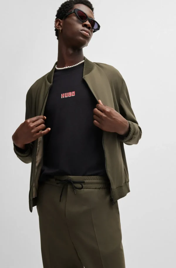 HUGO BOSS Calças E Calções>Calças Com Cordões Em Tecido Elástico De Alto Desempenho