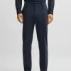 HUGO BOSS Calças E Calções>Calças De Ajuste Afunilado Em Jersey Elástico Micro-padronizado
