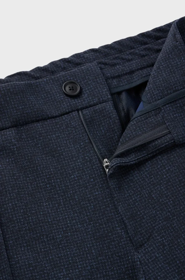 HUGO BOSS Calças E Calções>Calças De Ajuste Afunilado Em Jersey Elástico Micro-padronizado