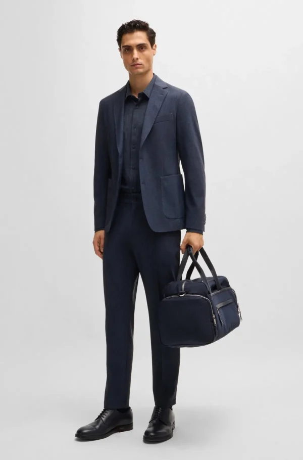 HUGO BOSS Calças E Calções>Calças De Ajuste Afunilado Em Jersey Elástico Micro-padronizado