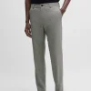 HUGO BOSS Calças E Calções>Calças De Ajuste Descontraído Em Mistura De Lã Virgem Com Xadrez Houndstooth