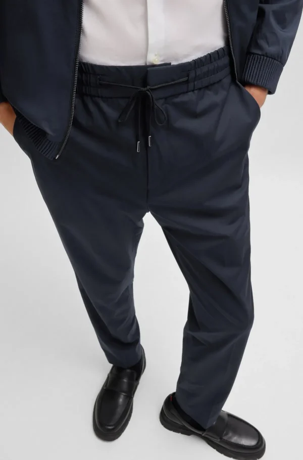 HUGO BOSS Calças E Calções>Calças De Ajuste Extra-slim Em Algodão Elástico De Desempenho Lavável