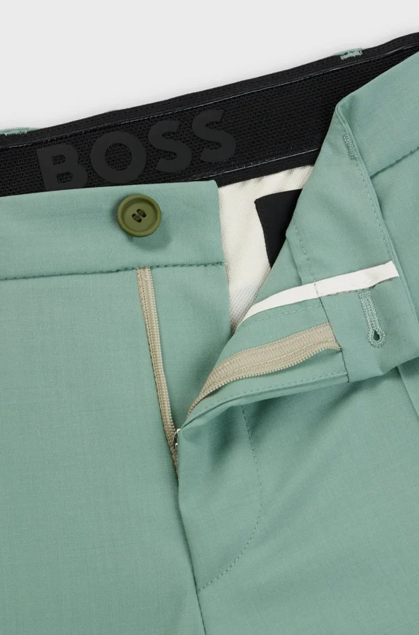 HUGO BOSS Calças E Calções>Calças De Ajuste Moderno Em Mistura De Lã Elástica De Alto Desempenho