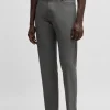 HUGO BOSS Calças E Calções>Calças De Ajuste Regular Com Cintura Regular Em Dobby Elástico