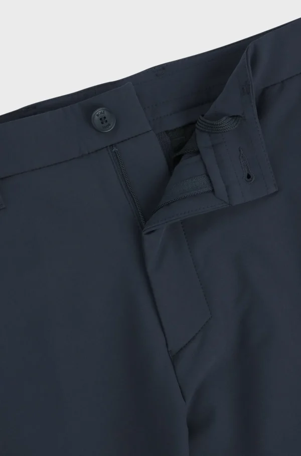 HUGO BOSS Calças E Calções>Calças De Ajuste Regular Em Tecido Elástico Repelente à água