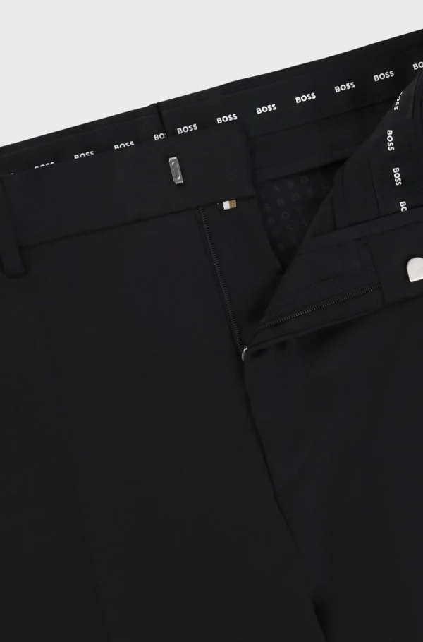 HUGO BOSS Calças E Calções>Calças De Ajuste Regular Em Sarja De Lã Virgem