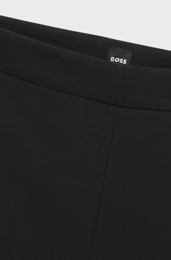 MULHER HUGO BOSS Fatos>Calças De Ajuste Regular Em Tecido Elástico Com Perna Afunilada