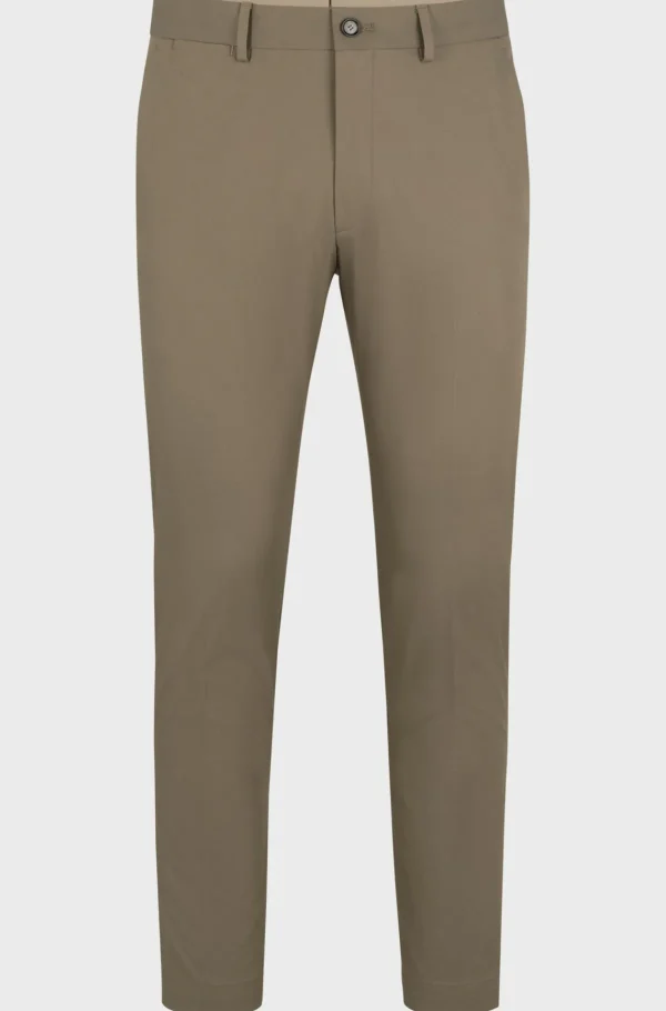 HUGO BOSS Calças E Calções>Calças De Ajuste Slim Em Algodão Elástico Com Seda