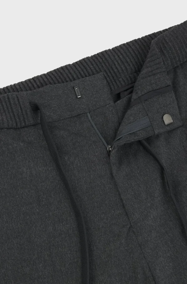 HUGO BOSS Calças E Calções>Calças De Ajuste Slim Em Flanela Super Flexível
