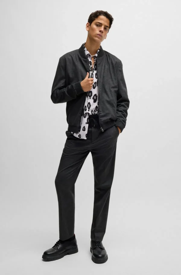 HUGO BOSS Calças E Calções>Calças De Ajuste Slim Em Flanela Super Flexível