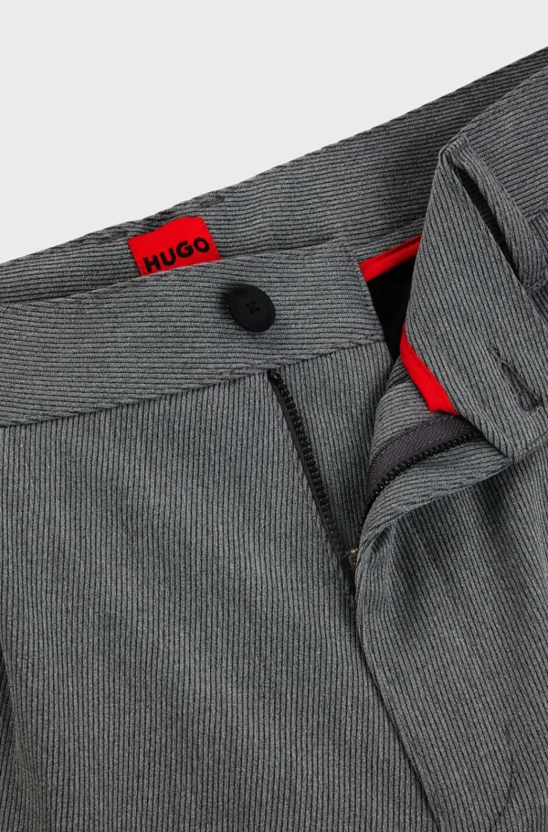 HUGO BOSS Calças E Calções>Calças De Ajuste Slim Em Gabardina Elástica