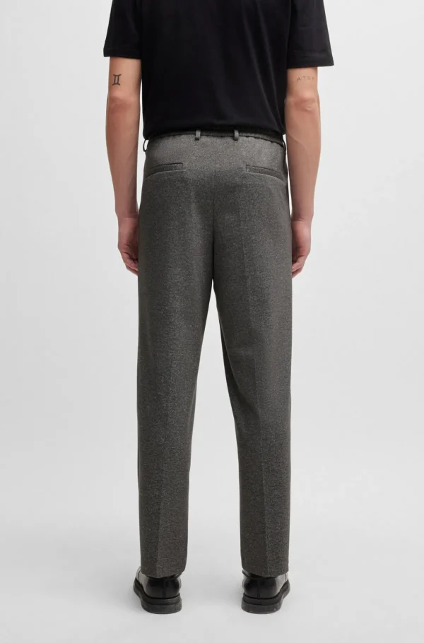HUGO BOSS Calças E Calções>Calças De Ajuste Slim Em Jersey Elástico De Alto Desempenho Com Padrão