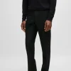 HUGO BOSS Calças E Calções>Calças De Ajuste Slim Em Lã Virgem Melange