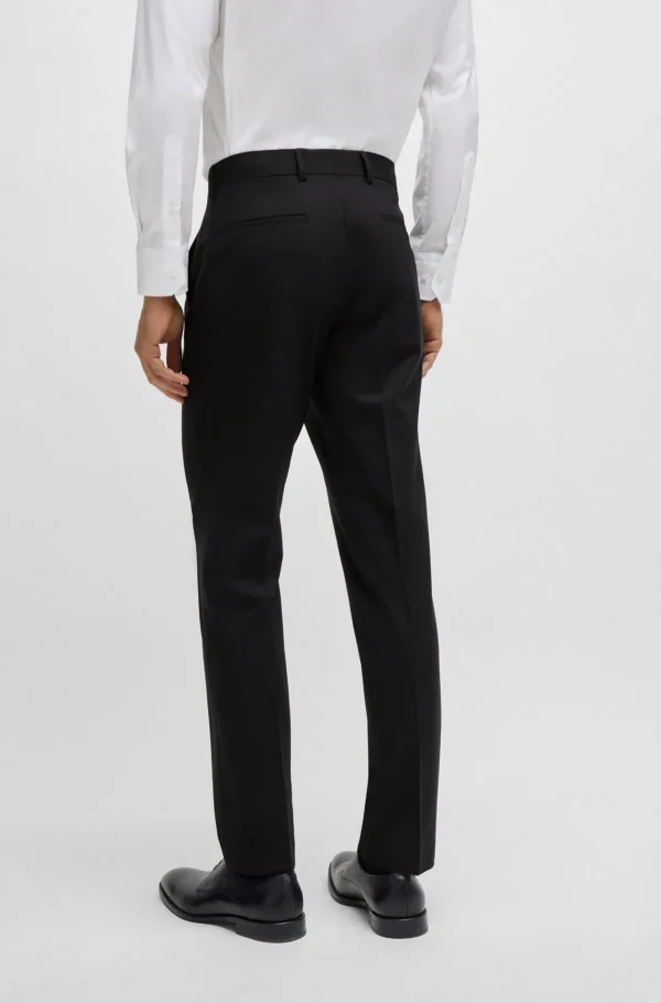 HUGO BOSS Artigos Essenciais>Calças De Ajuste Slim Em Lã Virgem Italiana