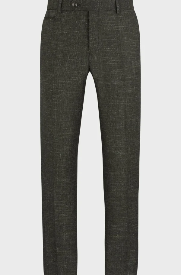 HUGO BOSS Calças E Calções>Calças De Ajuste Slim Em Mistura De Lã Com Padrão