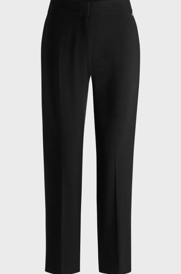 MULHER HUGO BOSS Calças E Calções>Calças De Ajuste Slim Em Tecido Elástico Com Logótipo