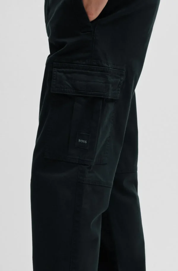 HUGO BOSS Calças E Calções>Calças De Algodão Elástico Com Bolsos Cargo