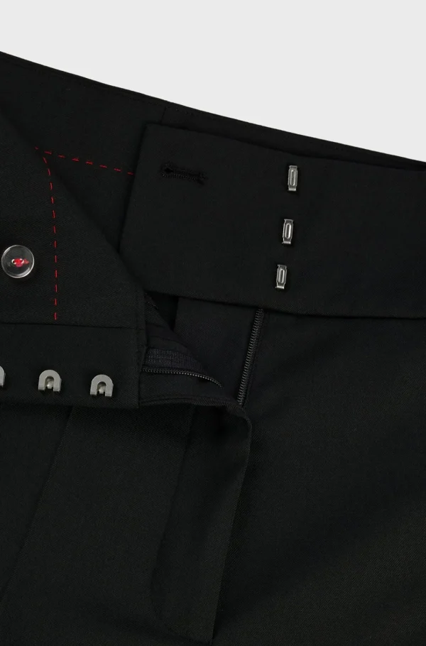 MULHER HUGO BOSS Calças E Calções>Calças De Cintura Alta De Ajuste Regular Com Perna Boca-de-sino