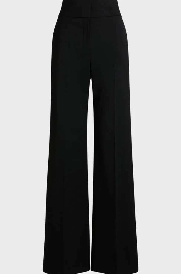 MULHER HUGO BOSS Calças E Calções>Calças De Cintura Alta De Ajuste Regular Com Perna Boca-de-sino