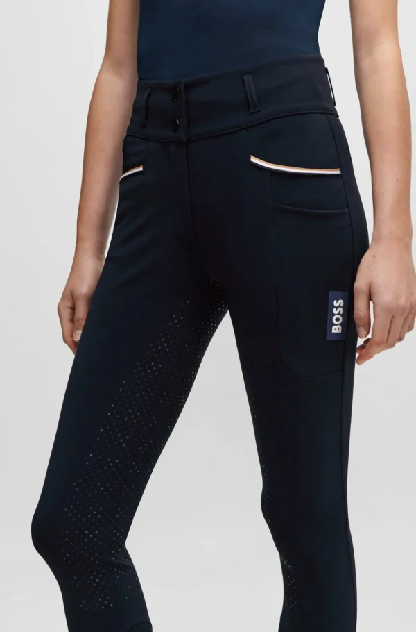 MULHER HUGO BOSS Calças E Calções>Calças De Equitação De Aderência Integral Com Bolso Para Telemóvel