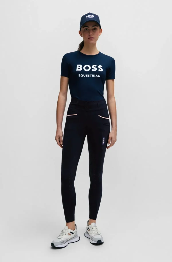 MULHER HUGO BOSS Calças E Calções>Calças De Equitação De Aderência Integral Com Bolso Para Telemóvel