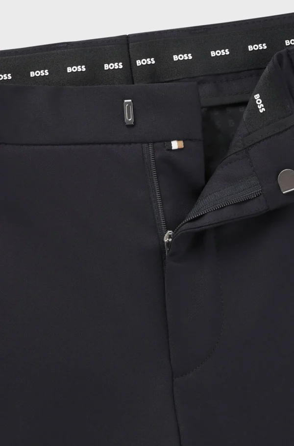 HUGO BOSS Calças E Calções>Calças De Fato De Ajuste Extra-slim Em Sarja De Lã Virgem