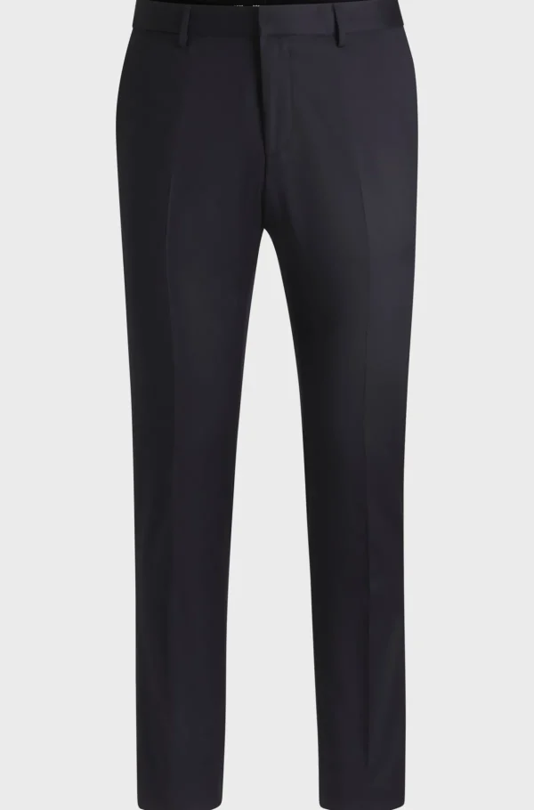 HUGO BOSS Calças E Calções>Calças De Fato De Ajuste Extra-slim Em Sarja De Lã Virgem